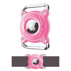 Compatible with Airtag Dog Collar Holder | Air Tag Dog - Air Tag. Holder for Pet Collar Waterproof with Removable Loop, Durable, Lightweight, Compact Size, Peach