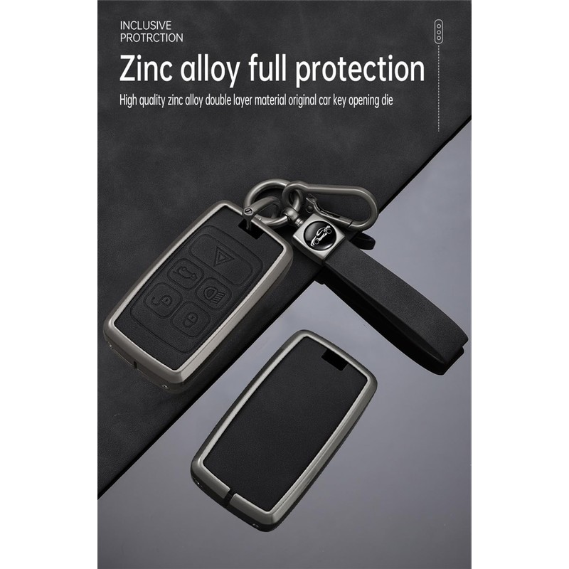 ontto Key Fob Case Metal Key Shell Leather Car Key