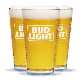 Bud Light White Logo Pint - Set of 2