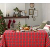 Red Christmas Rectangle Plaid Tablecloth: 57x120 Inches Checkered Table Cloth