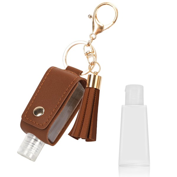 Unaone 1oz/30ml Hand Sanitizer Holder Travel Size, Empty Bottle Leather