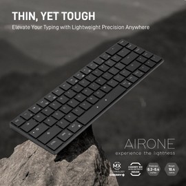 BAROCCOMiSTEL AIRONE Mechanical Keyboard, 65% Layout, Cherry MX ULP Switch, RGB Backlit, USB-C Cable, Windows/MacOS/iOS, Macro Support, Portable, Super Slim/Super Light, Black- Click