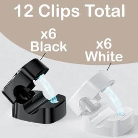 Knox Home & Health 12 Pack Magnetic Cable Clips, Cord Organizer for Cable Management, Home Office Wire Holder for Desk Nightstand, Adhesive Phone Charger Anchor