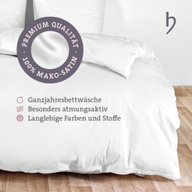 herzbach home Premium Mako satin bed linen set made from 100% cotton