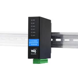2-Ch RS485 to Ethernet Converter Industrial Isolated Serial Server, 2-Ch RS485 Independent Operation, Dual RJ45 Ethernet Ports, Modbus Gateway MQTT Gateway JSON Support, Rail-mount Metal Case