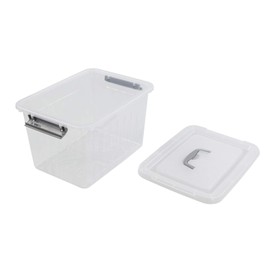 Lesbin 10 L Plastic Storage Latch Box, Clear Storage Box with Lids, Set of 1