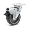 Swivel Castor 100 mm with Plastic Wheel, Brake and Mounting