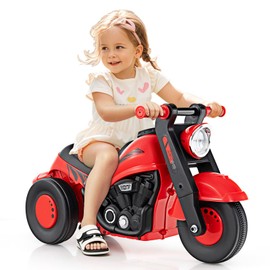 OLAKIDS Ride on Push Car, Foot-to-Floor Sliding Car for Toddlers Kids Motorcycle with Bubble Maker, Music, 3 Wheels Ride on Toys Gift for Boys Girls Aged 3-5 Years (Red)
