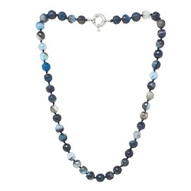 Treasurebay Handmade 10mm Natural Gemstone Necklace For Women and Girls (Deep Blue)