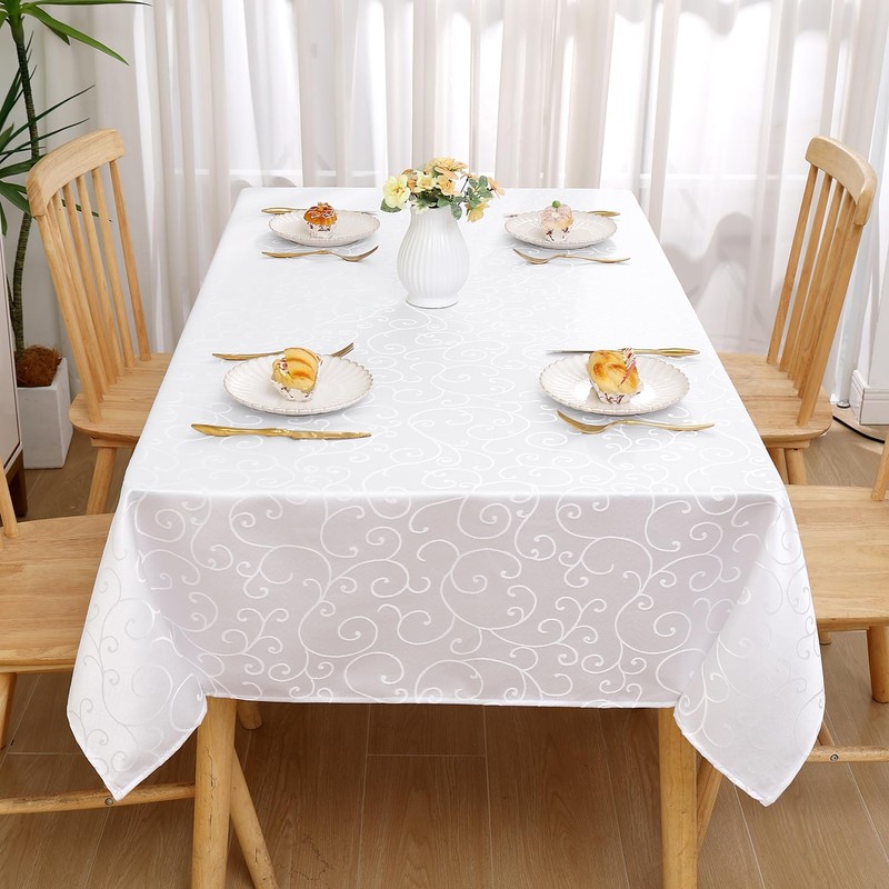 Homaxy Table Cloth Rectangular 130x200 cm, Washable Polyester Jacquard Tablecloth,