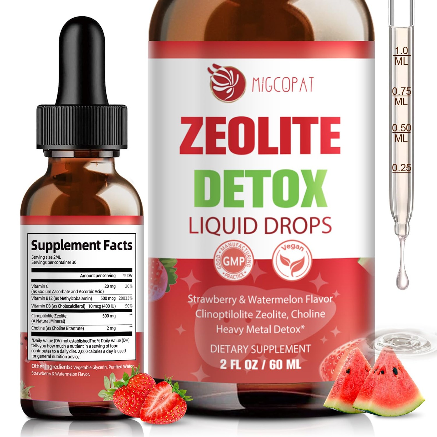 Zeolite Detox Liquid Drops with B12, D3 & Vitamin C – Pure Body Cleanse ...