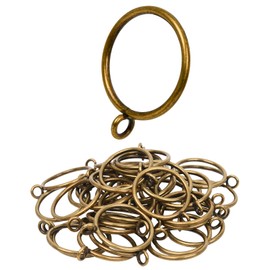 Manysky Curtain Rings with Eyelets, 48 Pack Metal Drapery Rings for Pinch Pleat Curtains Panels, Drape Rings Fits Up to 1.2 in Curtains Rod, 1.5 Inch I D Antique Bronze