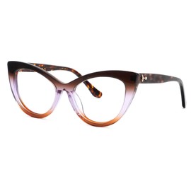 Zeelool Stylish Cat Eye Glasses Frame for Women with Non-prescription Clear Lens ZJGA357815, Zjga357815-02 Light-brown, Medium