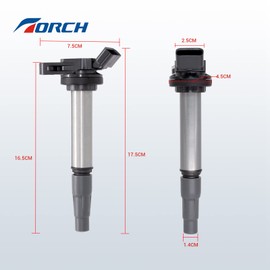TORCH Set of 4 Ignition Coil Pack Compatible with Toyota Corolla Matrix Prius Scion IM Scion XD Lexus CT200H Replacement for UF-596, UF-619, 90919-02258, 90919-01275, 93501
