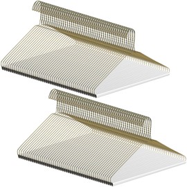 Yuntau 100 Pcs Wire Hangers Bulk 16" Dry Cleaner Hangers with Tubs for Caped Clothing, Suit Dry Cleaners or Home (Gold)