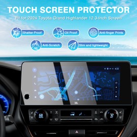 Karltys [Upgrade] 2 Pack 2024 2025 2026 Toyota Grand Highlander 12.3-Inch Screen Protector[No Glare & Fingerprint] for Models XLE/Limited/Platinum Touchscreen Tempered Glass Screen Cover