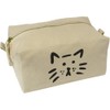'Cat Face Doodle' Canvas Wash Bag/Makeup Case (CS00041377)