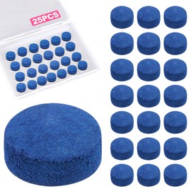 ZeriLion 25 Pcs Pool Cue Tips 13mm Billiard Stick Cue Tips Replacement Kit - Hard Leather Pool Cue Tip Repair Kit for Pool Snooker Games - Professional Performance & Precision Control