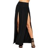 OgLuxe Womens Double Split Maxi Long Skirt Ladies Plain Basic