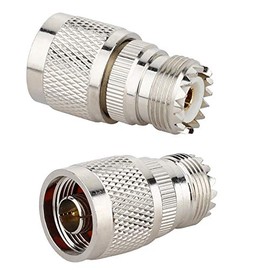 POFET 2pcs UHF female SO239 to N Male RF Coaxial Adapter Standard Connector for WiFi Radios Coaxial Extension,UHF Female to N Male Connector N-Type Male Plug