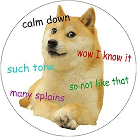 Shiba Inu Calm Down Such Tone Wow - 25 Pack Circle Stickers Decals 3" x 3" - Doge Dog Meme Internet