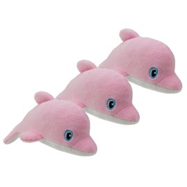 YOUBEMAGIC Dolphin Plush Dog Toy Squeaky Toy, Interactive Hide and Seek Replacement Dog Toys for Small & Medium Dogs (3Pcs Squeaky Dolphin Pink)