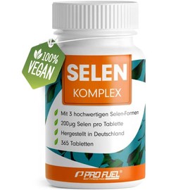 Selenium High Dose 365 x Selenium 200 μg Tablets - Selenium Complex from 3 High-Quality Selenium Sources: Selenium Yeast, Selenium Methionine & Sodium Selenite, Selenium Tablets - Laboratory Tested with Certificate - 100% Vegan