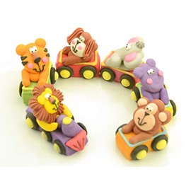 Animals in Train Sugar Set of 6