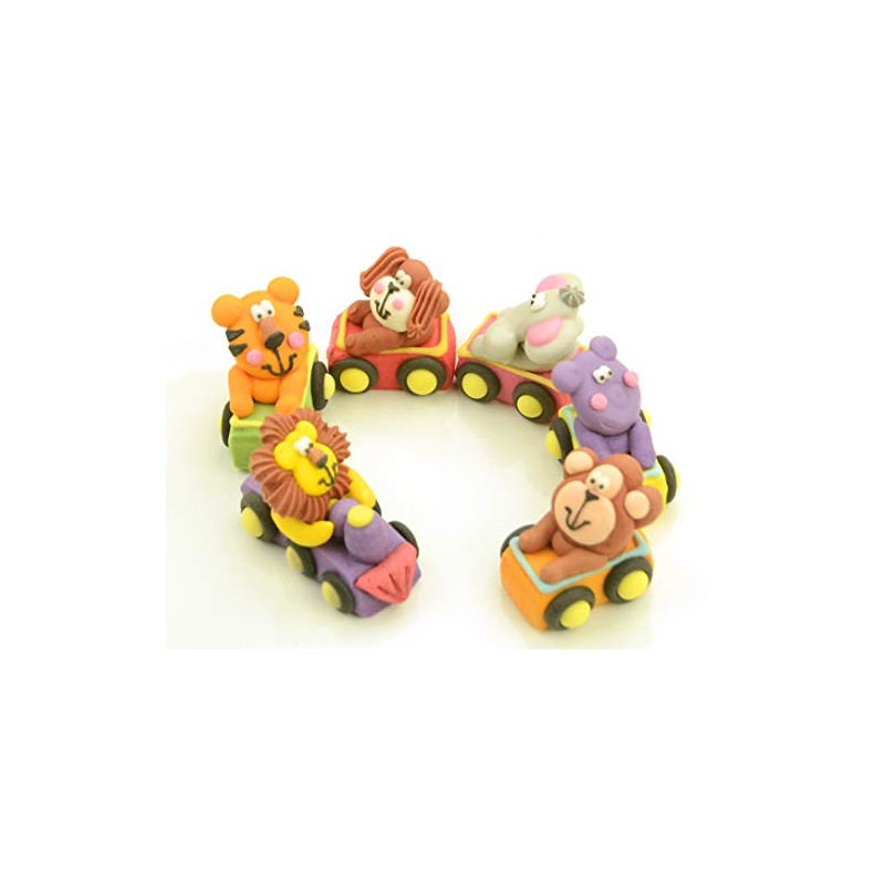 Animals in Train Sugar Set of 6