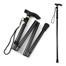Moguxb Walking Sticks, Black, Foldable Walking Poles, 84-93 cm, Ultralight Aluminium Trekking Poles for Hiking, Camping, Mountaineering, Trekking