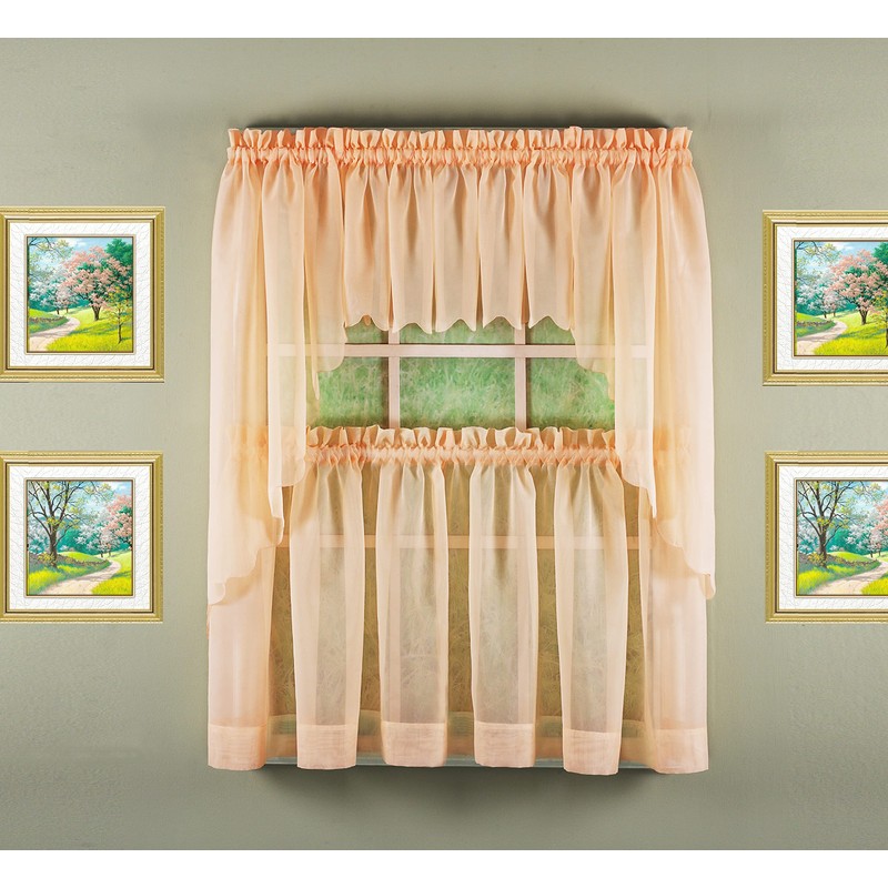 Today's Curtain Emelia Original Voile Swag Pair 38", Peach, 60"