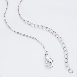 Devin Rose Pave Cubic Zirconia Bubble Initial Necklaces for Women Rhodium Plated Brass Letter X