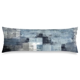 Grey Blue Abstract Art Painting Body Pillow Cover Blue White Gray Long Pillow Case with Zipper Decorative Bedding Pillowcase Modern Pillow Covers Soft Cushion Pillow Case for Bedroom,Couch,20"x54"