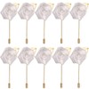 10pcs Wedding Lapel Flower Pin Rose for Man Suit Decoration-white