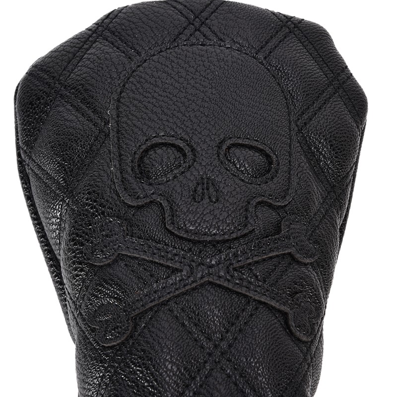 PU Leather Golf Wood Head Covers Waterproof Golf Skull Pattern