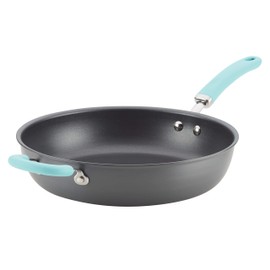 Rachael Ray Create Delicious Deep Hard Anodized Nonstick Frying Pan / Fry Pan / Hard Anodized Skillet - 12.5 Inch, Gray