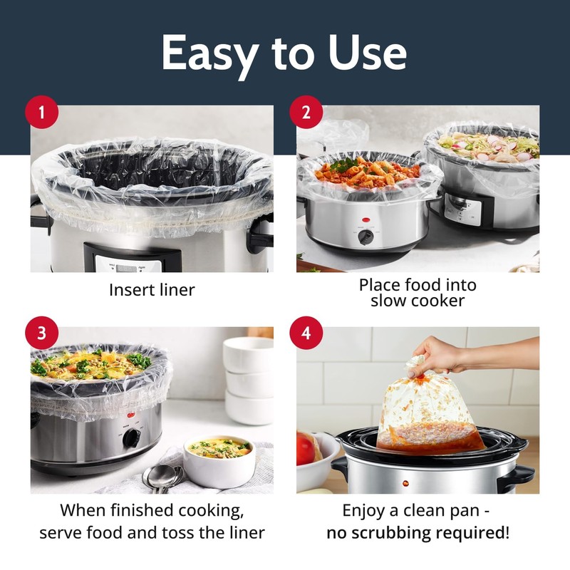PanSaver EZ Clean Slow Cooker Liners - Disposable Liners &