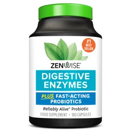 Zenwise Health Zenwise Health Digestive Enzymes + Probiotics for Gut Health and Prebiotics Fibre Supplements for Digestion -180 Count