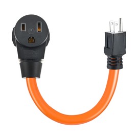 SURIEEN NEMA 5-15P to 6-50R Generator Welder Adapter Plug Cord 1.5FT, 3 Prong to 3 Prong Generator Adapter 125/250V, Heavy Duty Welder Adaptor Extension Cord STW 10AWG, ETL Listed