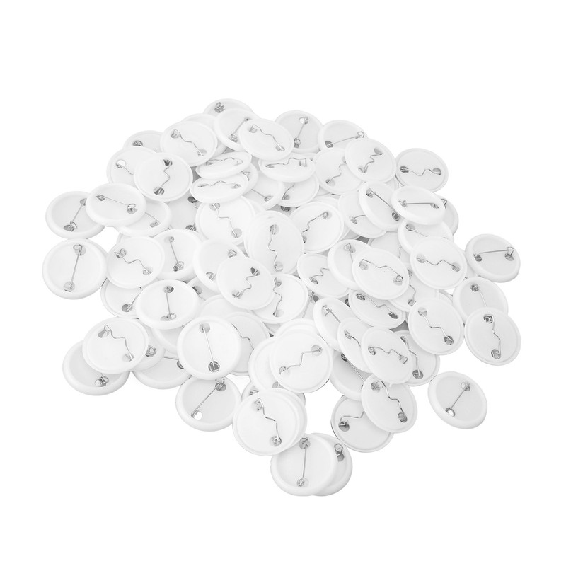 100 Sets Pin Back Button Parts Round Shape Metal Back