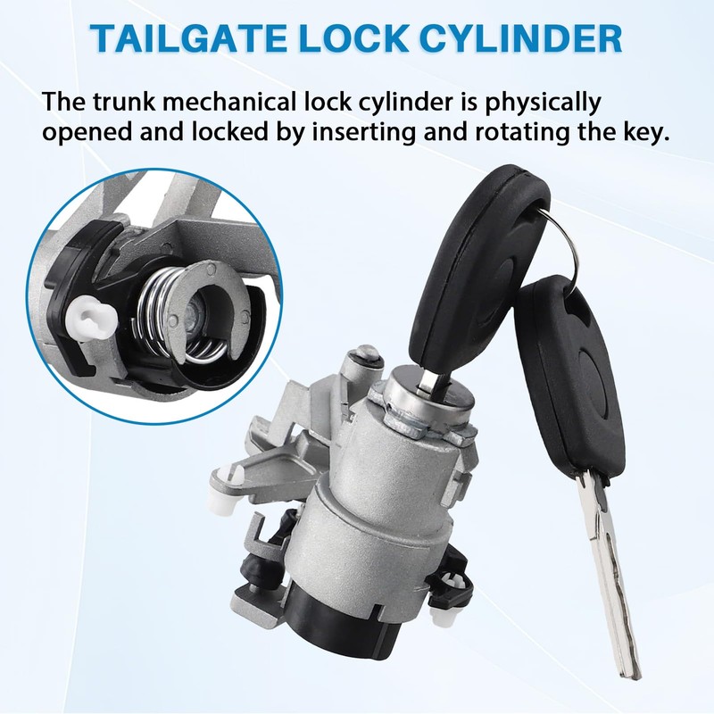 Dixhills Tailgate Lock Cylinder with 2 Keys Boot Lock Tailgate
