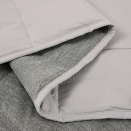 Satwip Cooling Weighted Blanket 15 lbs Cool Moire Jersey Bed Blanket Twin Size for Hot Sleeper with Soft Breathable Sanded, 48 x 72 inches, Grey