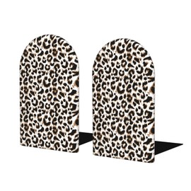 Book Ends Classic Leopard Print Pattern for Shelves Non-Slip Bookends Heavy Duty Book Ends and Desktop Organizer,Book Stopper for Books