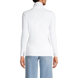 Lands' End Womens Long Sleeve Shaped LWCM Turtleneck White Regular X-Small