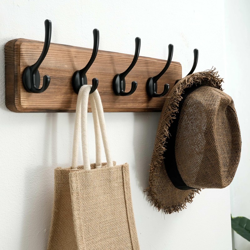 SKOLOO Rustic Wall Mounted Coat Rack, Case of 2, Pine