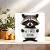 Get Well Soon Card - Raccoon - Speedy Recovery 145x145mm