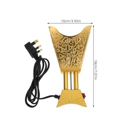Kichvoe Electric Incense Burner - Oud Frankincense Resin Holder, Metalic Bakhoor Aroma Burner for Desk - UK Plug, Golden