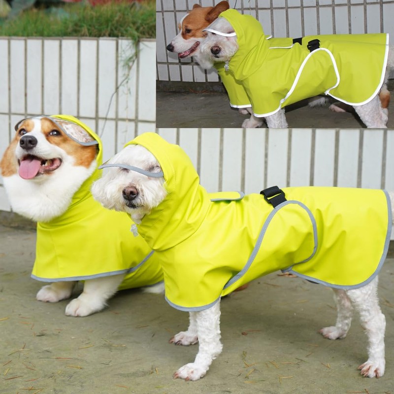 JOYFUSION Dog Raincoat, Dog Umbrella, Waterproof, Easy to Put On,