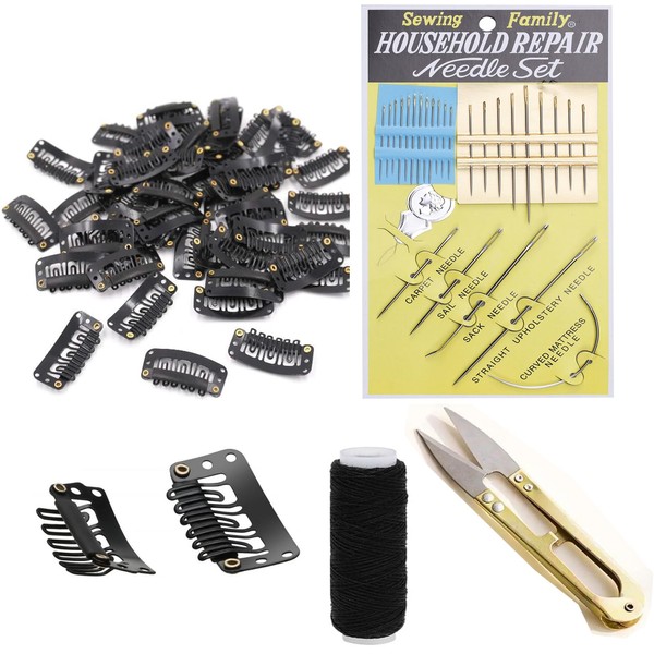 Wig Clips with Soft Rubber Hair Extensions Clips 32mm U-Shape