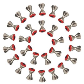 MUUNNN 50pcs Dumbbell Eyes Fly Tying, Fly Tying Eyes Realistic Brass Fly Tying Barbell Eyes(4.0mm,Red)